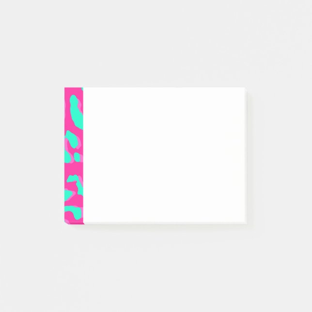 Leopard Print Pink Mint Post-it Notes (Front)