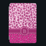 Leopard print pink monogram ipad cover<br><div class="desc">A unique leopard print style monogram case in bright pink and contrasting light pink hues. A perfect gift for a teen girl or a fashionable female. Personalise this item with the initial of your choice. This example reads: B. This original case is designed by Sarah Trett.</div>