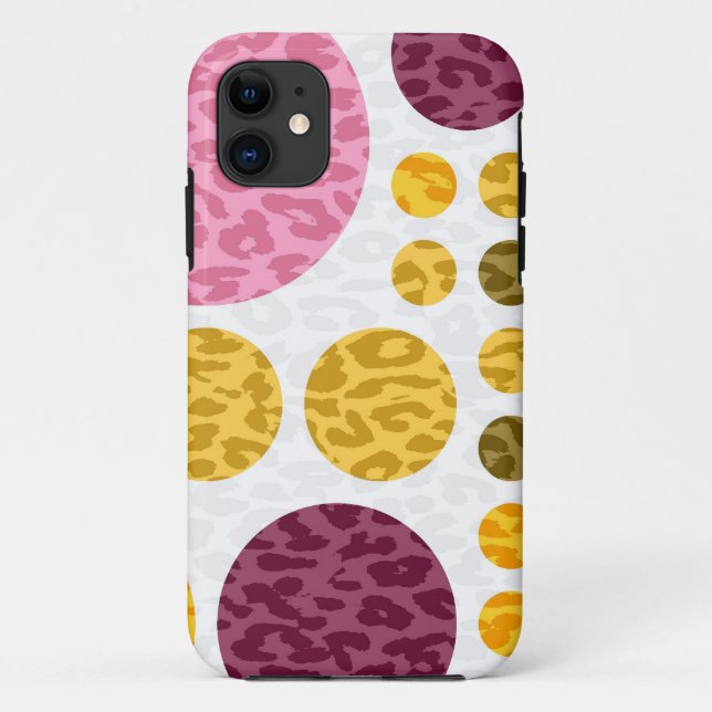 Leopard Print Polka Dots | Yellow Pink Purple Case-Mate iPhone Case (Back)