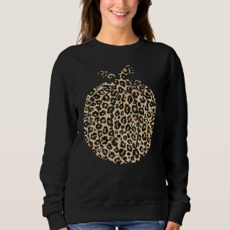Leopard Print Pumpkin Halloween  Fall Autumn  1 Sweatshirt