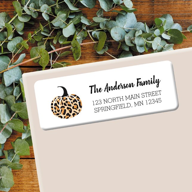 Leopard Print Pumpkin Return Address Label (Creator Uploaded)