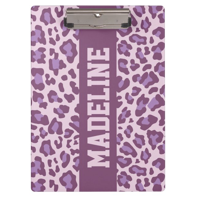 Leopard Print Purple Lavender Custom Clipboard (Front)