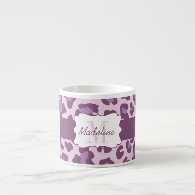 Leopard Print Purple Lavender Espresso Mug (Front)
