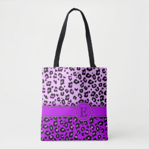 Leopard print purple monogrammed animal print bag