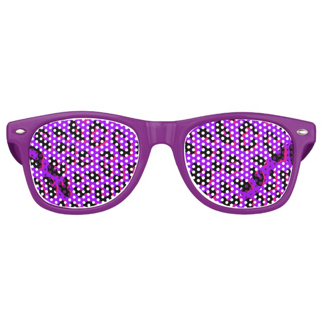 Leopard Print Purple Retro Sunglasses (Front)