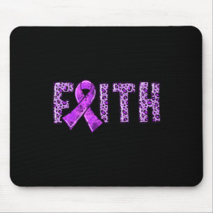 Leopard Print Purple Ribbon FAITH Drug Overdose Aw Mouse Pad