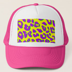 Leopard Print Purple Yellow Green Trucker Hat