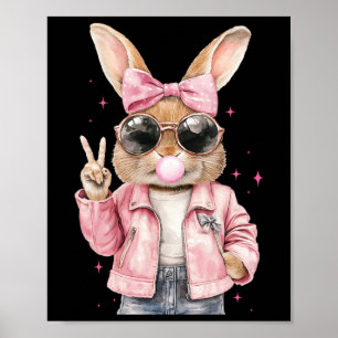 Leopard Print Rabbit Bunny Blowing Bubble Gum East