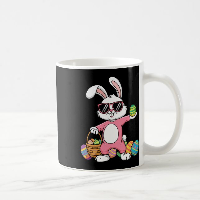 Leopard Print Rabbit Bunny Blowing Bubble Gum East Coffee Mug (Right)