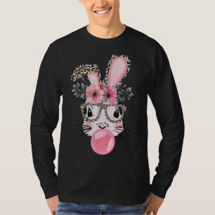 Leopard Print Rabbit Bunny Blowing Bubble Gum East T-Shirt