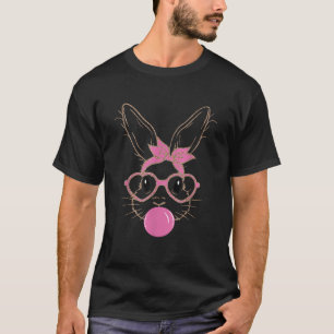 Leopard Print Rabbit Bunny Blowing Bubble Gum East T-Shirt