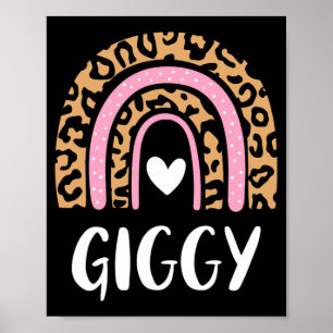 Leopard Print Rainbow Cute Mothers Day Funny Giggy