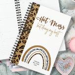 Leopard Print Rainbow Hot Mess Quote 2023 Planner<br><div class="desc">Hot Mess But Doing My Best,  personalised planner with rainbow leopard print design. Simple,  girly and trendy with modern quote in hand lettered typography - perfect for school,  office and multi-tasking mommas!</div>