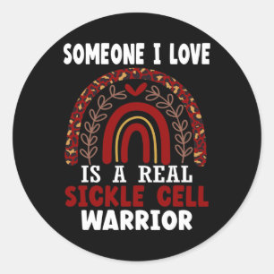 Leopard Print Rainbow Sickle Cell Warrior Awarenes Classic Round Sticker