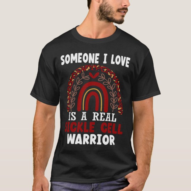 Leopard Print Rainbow Sickle Cell Warrior Awarenes T-Shirt (Front)