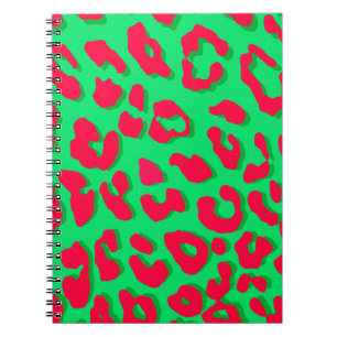 Leopard Print Red Green Notebook