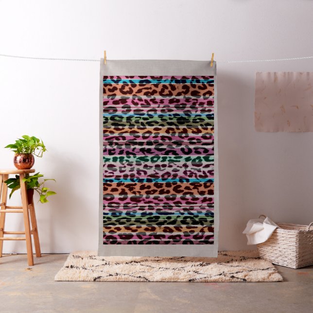 Leopard print retro colour seamless stripes #19 fabric (In Situ)