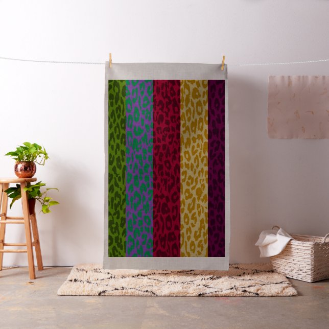 Leopard print retro colour seamless stripes #8 fabric (In Situ)
