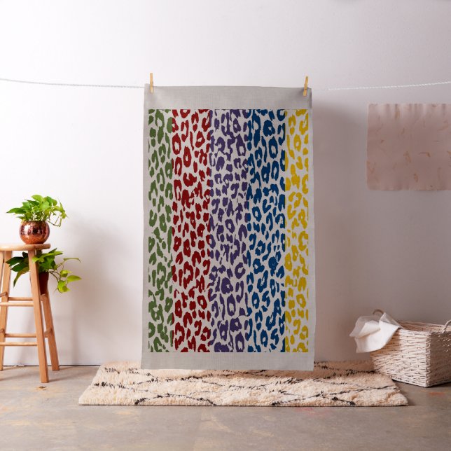 Leopard print retro colour seamless stripes fabric (In Situ)