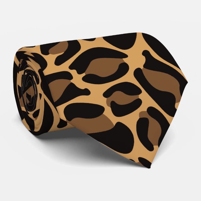 Leopard Print Retro Wedding Groomsmen Tie (Rolled)