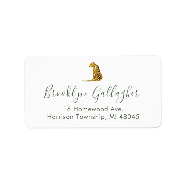 Leopard Print Return Address Label (Front)