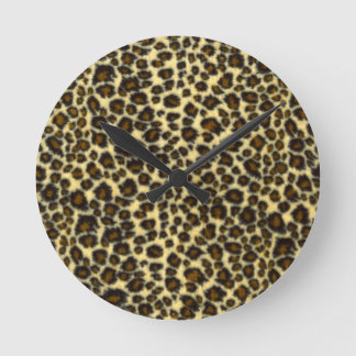 Leopard Print Round Clock
