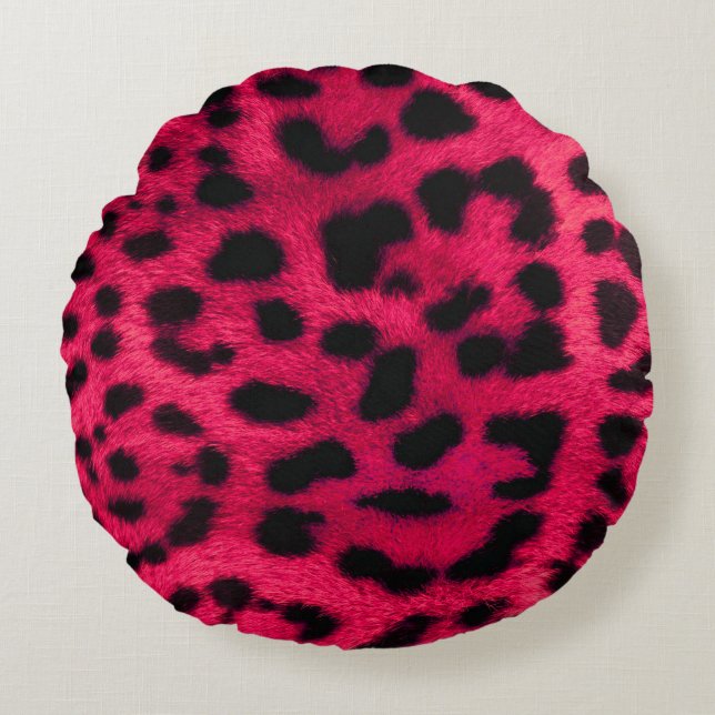 Leopard Print Round Cushion (Front)