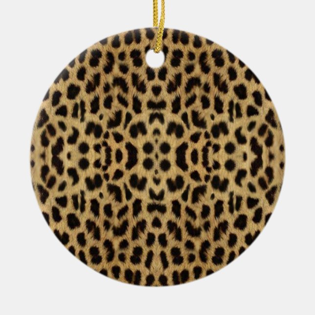 Leopard print Round Ornament (Front)