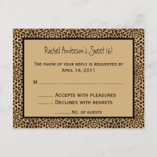 Leopard print RSVP Postcard