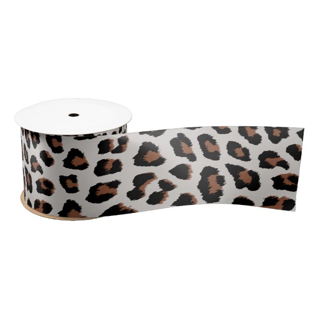 Leopard Print Satin Ribbon (Spool)