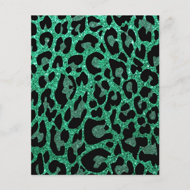 Leopard Print Scrapbook Paper - Teal (Front)