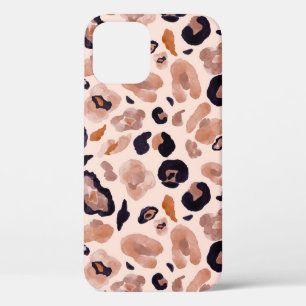 Leopard print, seamless, beige background. iPhone 12 case