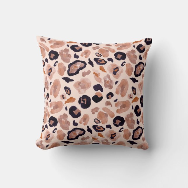 Leopard print, seamless, beige background. cushion (Front)