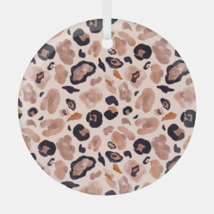 Leopard print, seamless, beige background. glass tree decoration