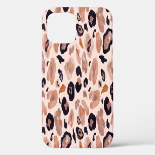 Leopard print, seamless, beige background. iPhone 12 case
