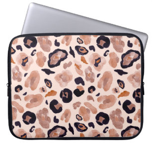 Leopard print, seamless, beige background. laptop sleeve