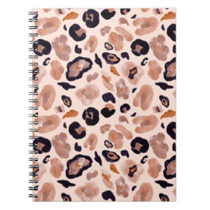 Leopard print, seamless, beige background. notebook