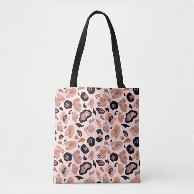 Leopard print, seamless, beige background. tote bag (Front)