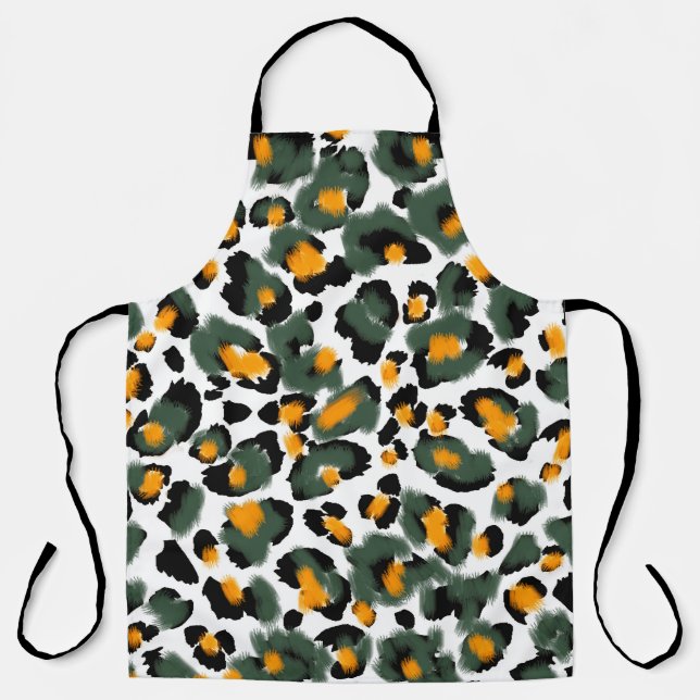 Leopard print seamless pattern apron (Front)