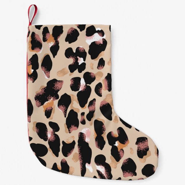 Leopard print seamless pattern small christmas stocking (Front)