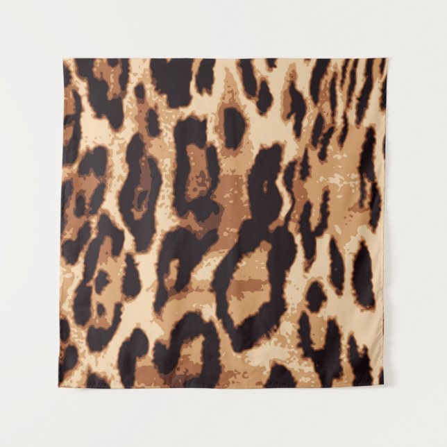Leopard print seamless pattern tapestry (Front)