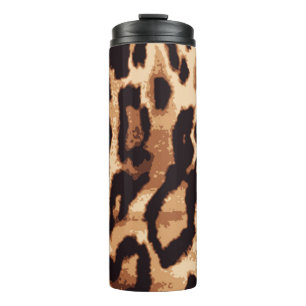 Leopard print seamless pattern thermal tumbler