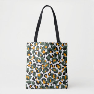 Leopard print seamless pattern tote bag