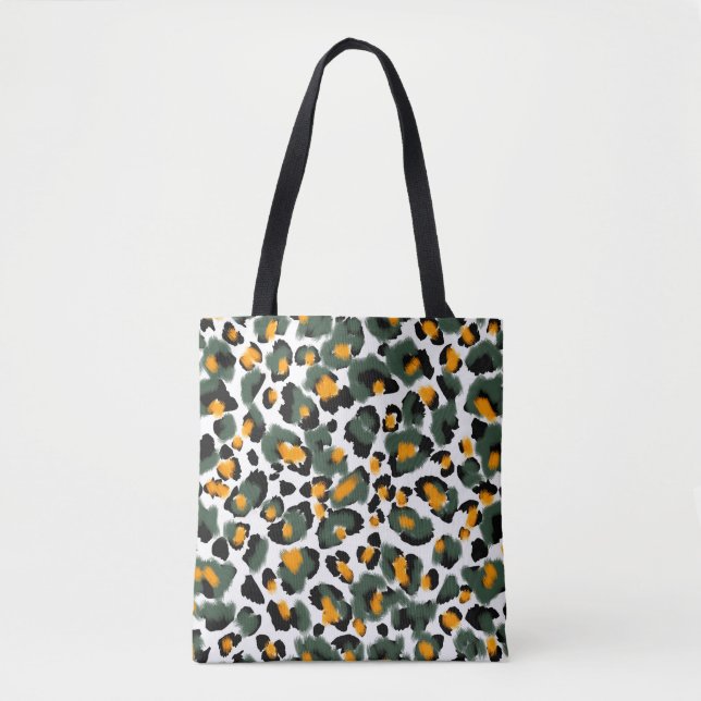 Leopard print seamless pattern tote bag (Front)