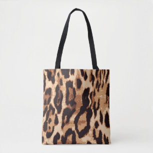 Leopard print seamless pattern tote bag