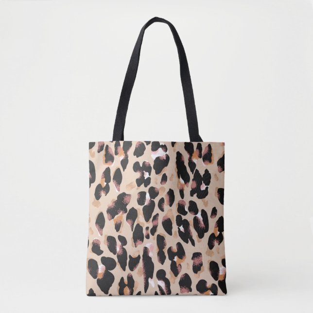 Leopard print seamless pattern tote bag (Front)