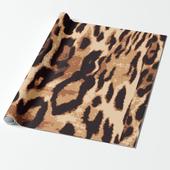 Leopard print seamless pattern wrapping paper (Unrolled)