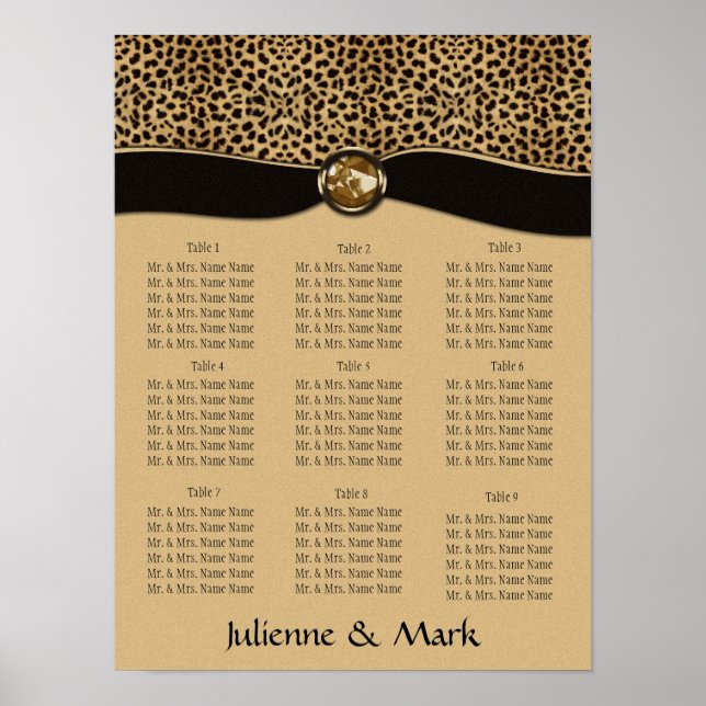 Leopard Print Seating Chart Poster (Front)