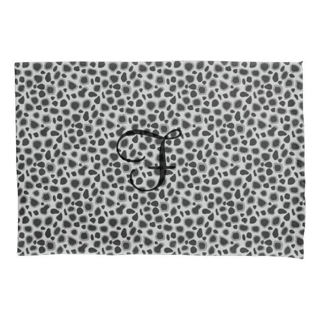 Leopard Print - Shades of Grey Pillowcase (Front)