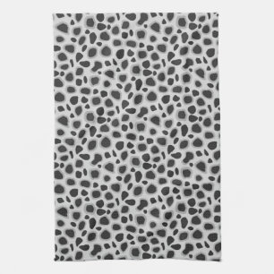 Leopard Print - Shades of Grey Tea Towel